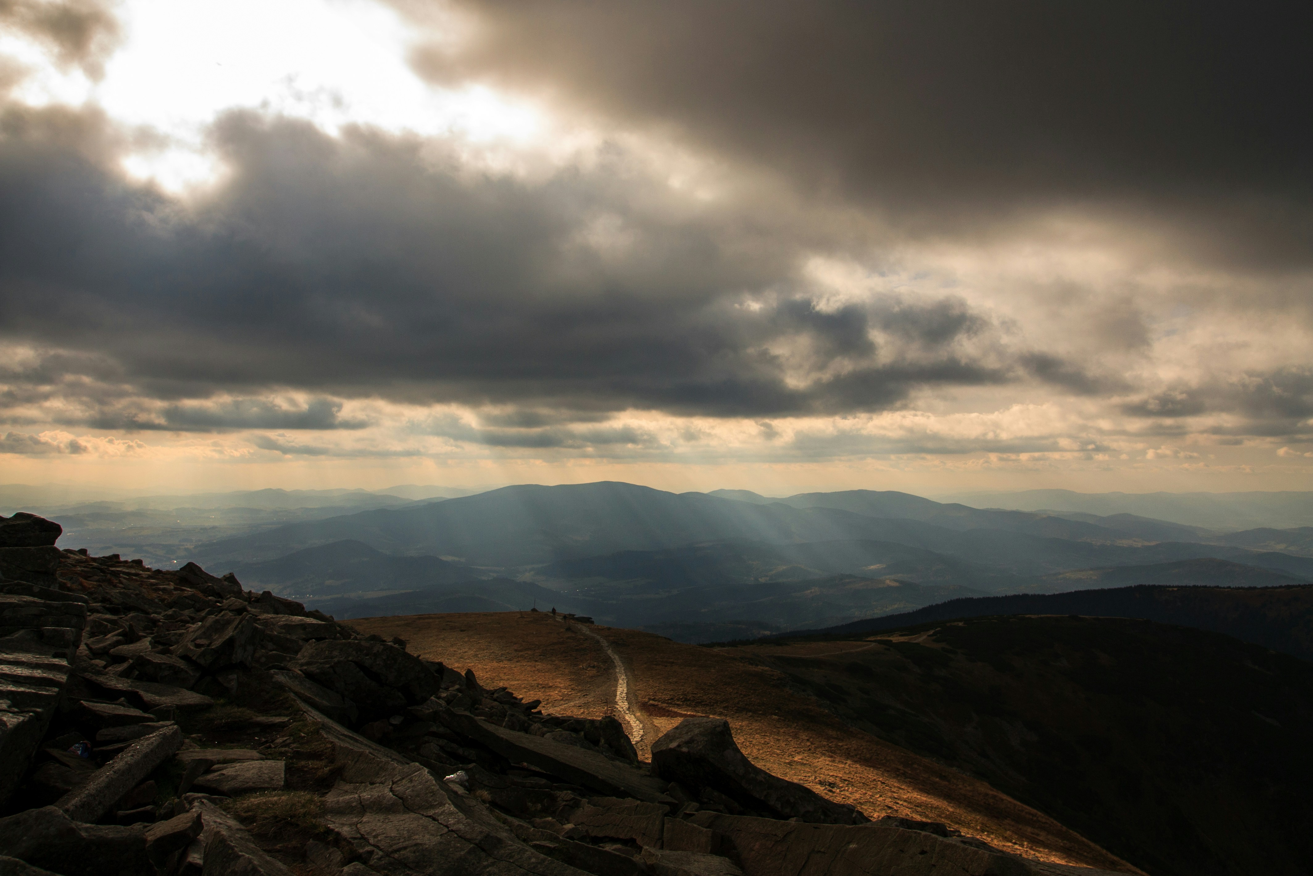 Mountain Landscape With Sunbeams