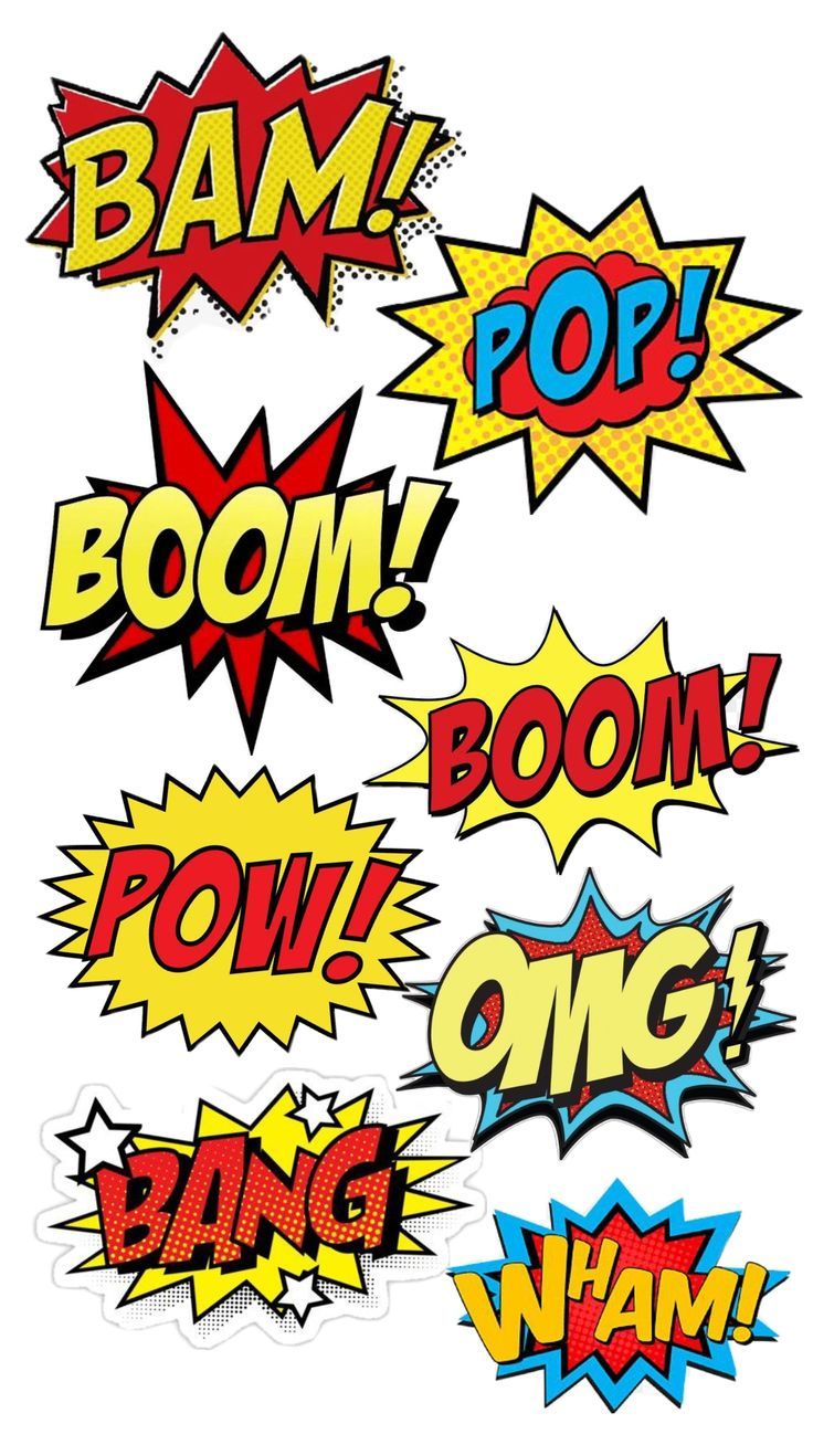 Pop Art Comic Sound Effect Bubbles