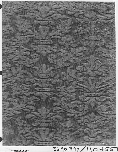 Antique Damask Woven Textile Sample