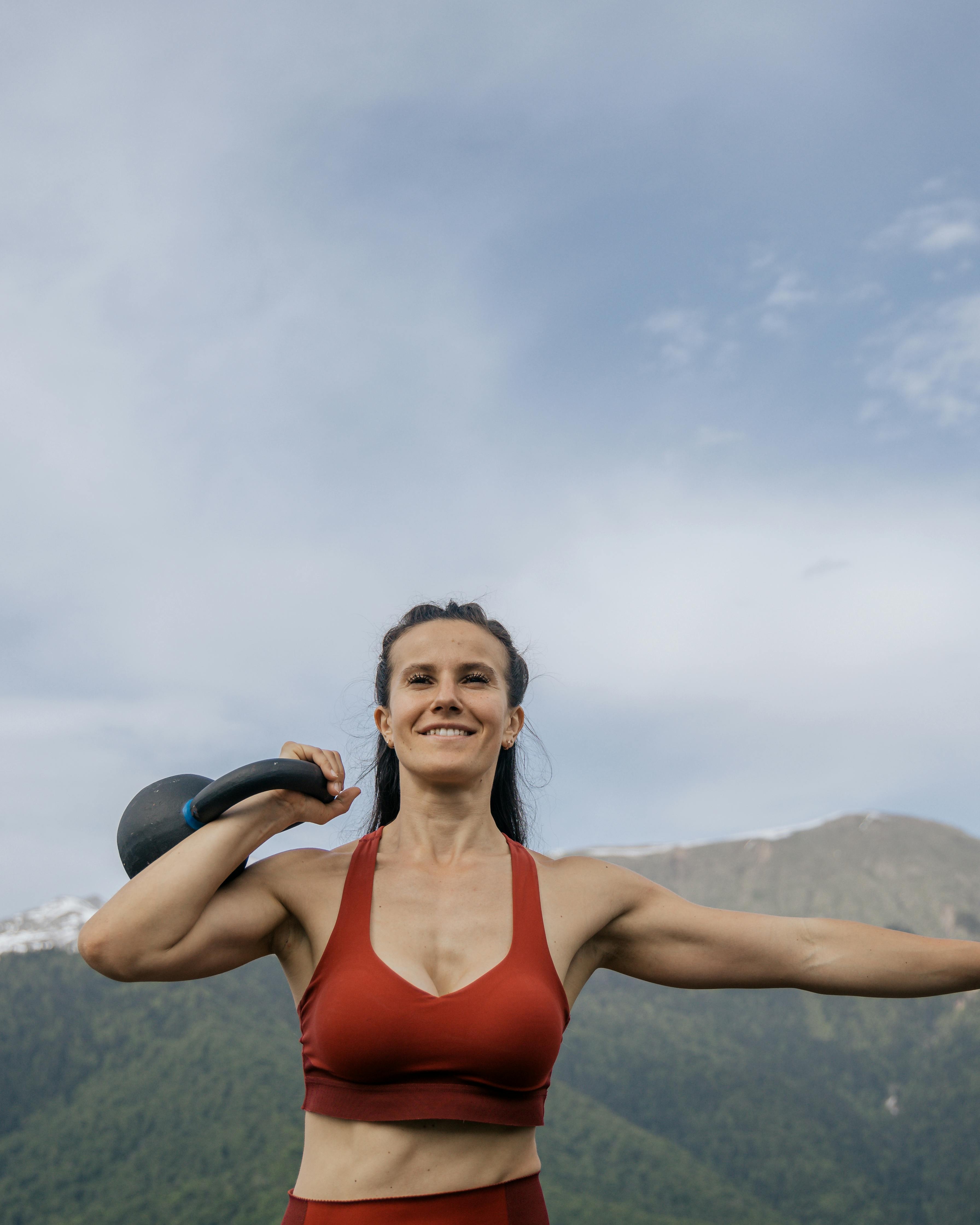Outdoor Kettlebell Workout in Mountains