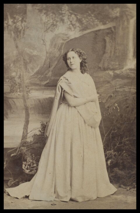 Victorian Woman Full Length Studio Portrait