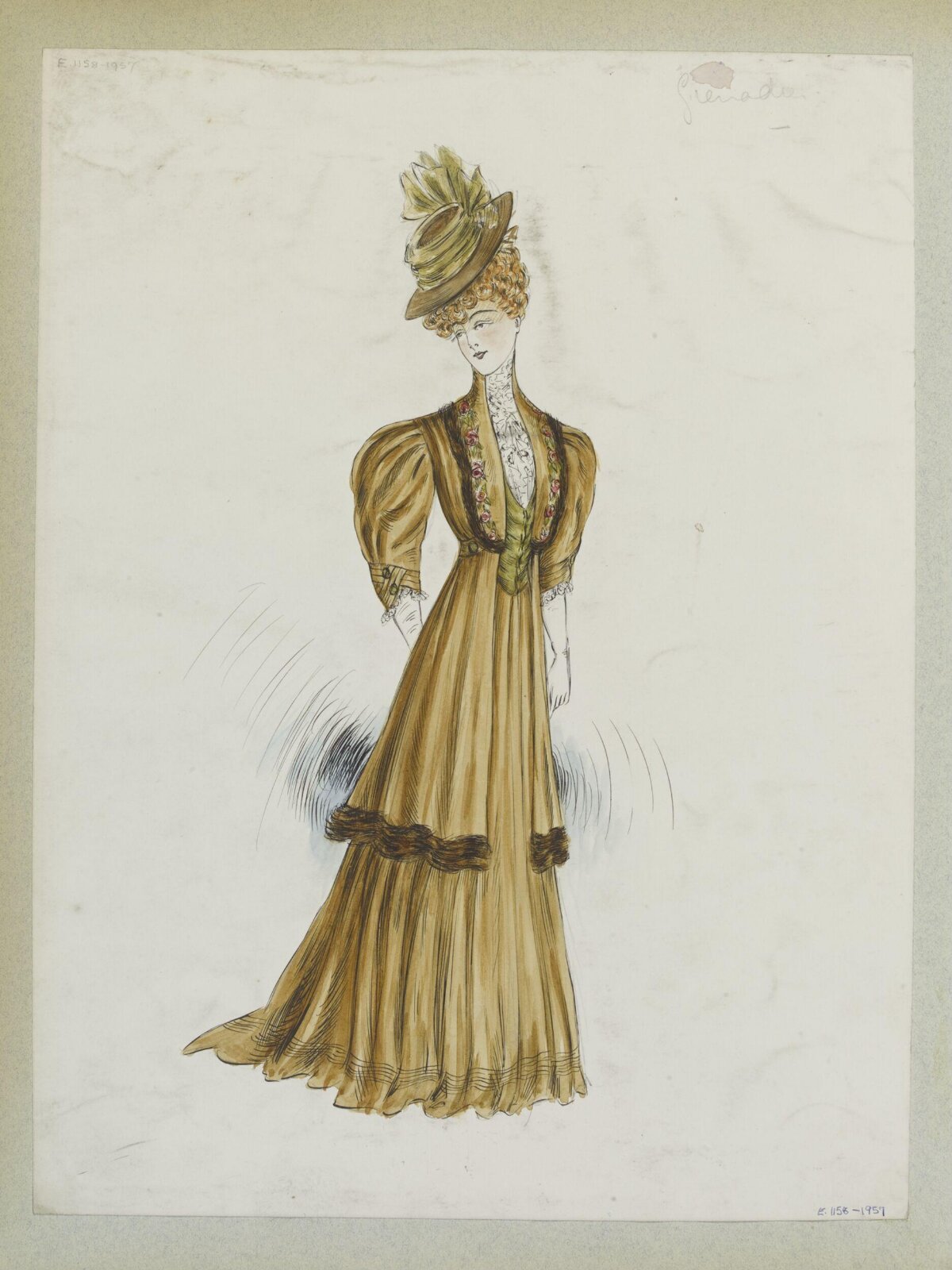 Edwardian Women's Dress Fashion Sketch