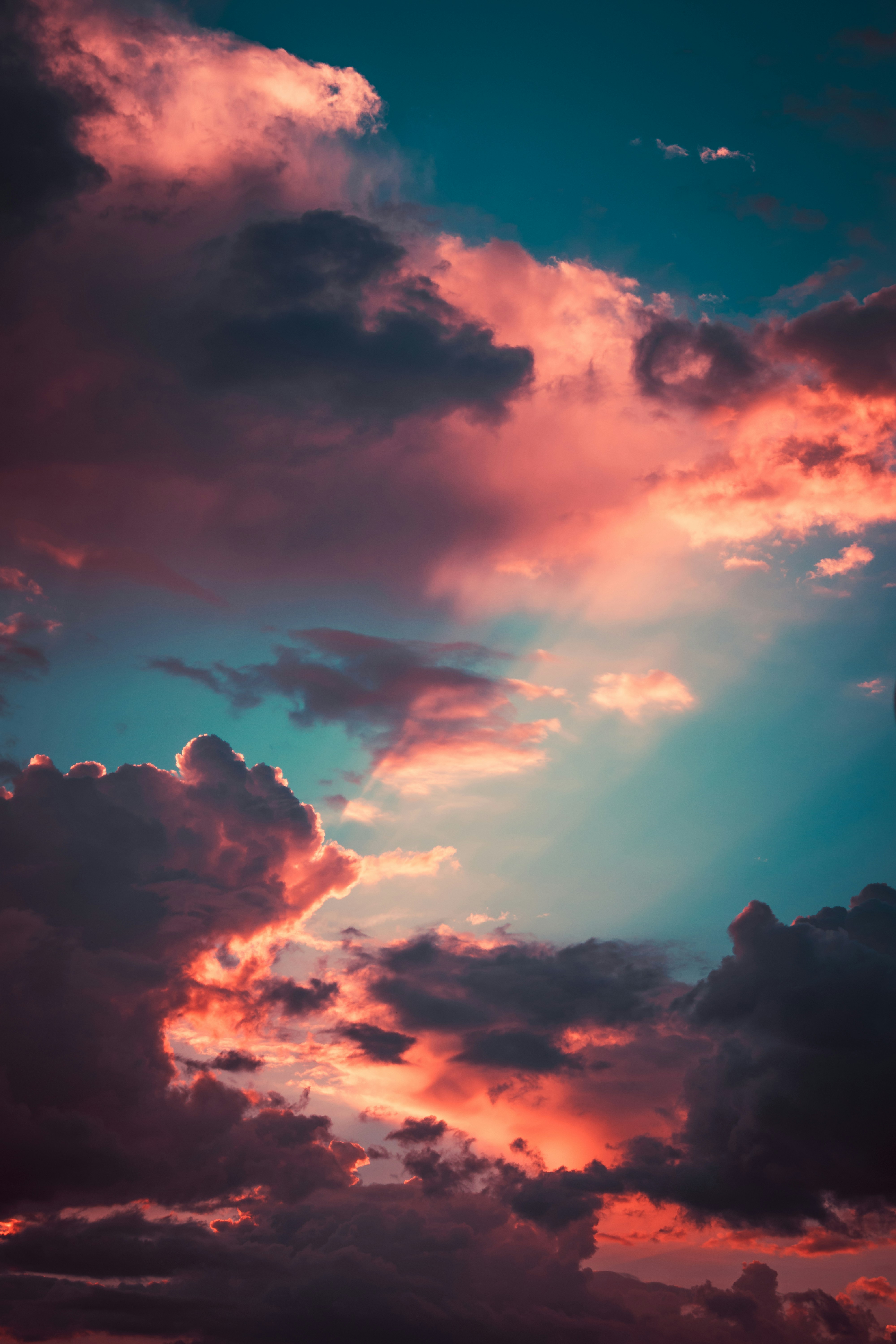 Sunset Sky with Colored Clouds