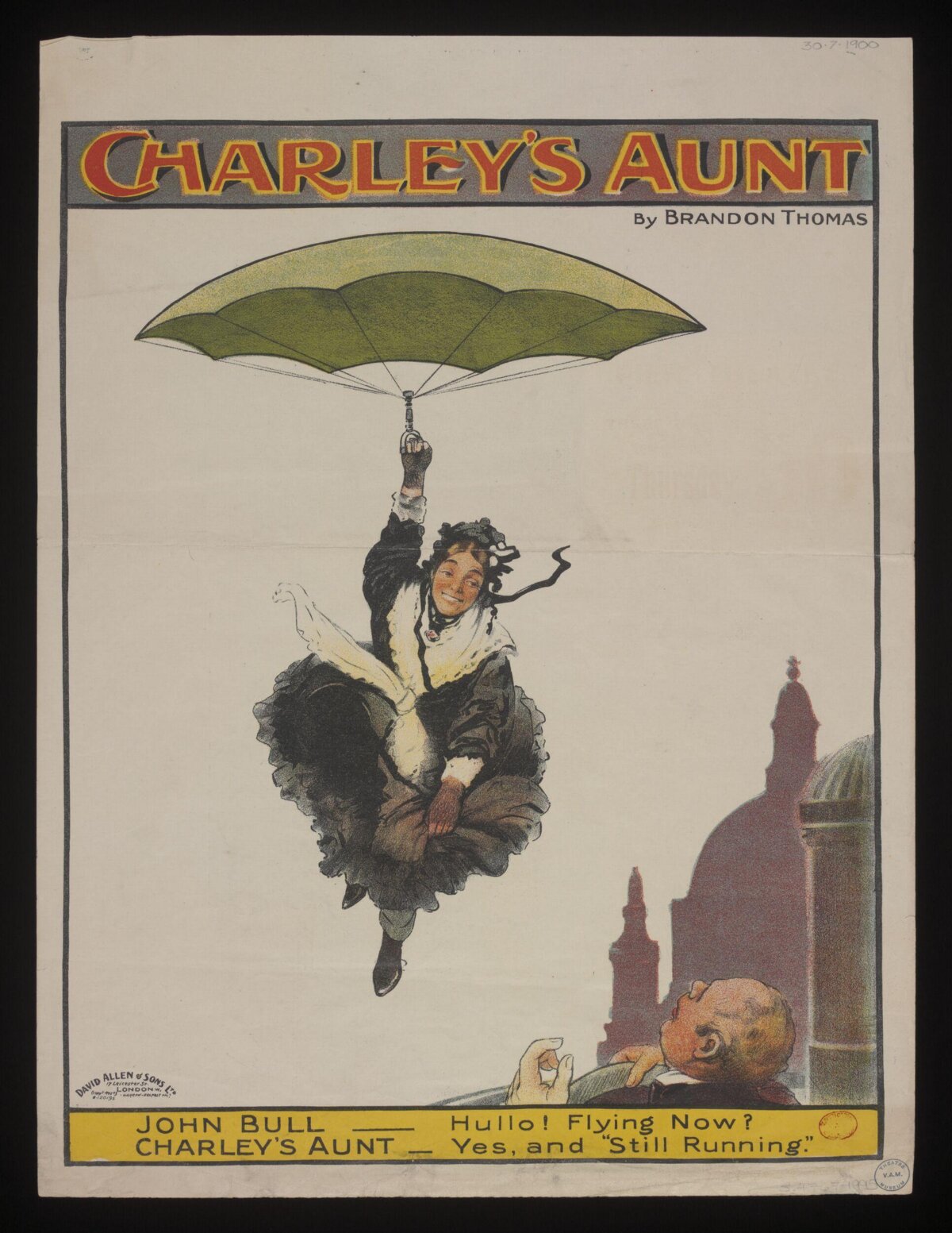 Vintage Charley's Aunt Theater Poster