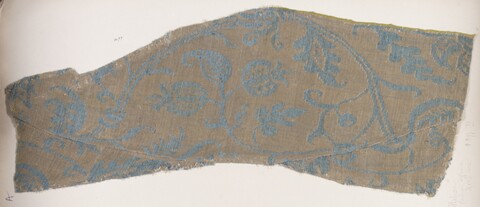 Antique Blue Patterned Textile Fragment