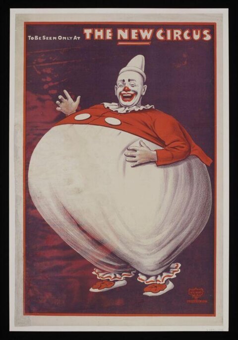 Vintage New Circus Clown Poster