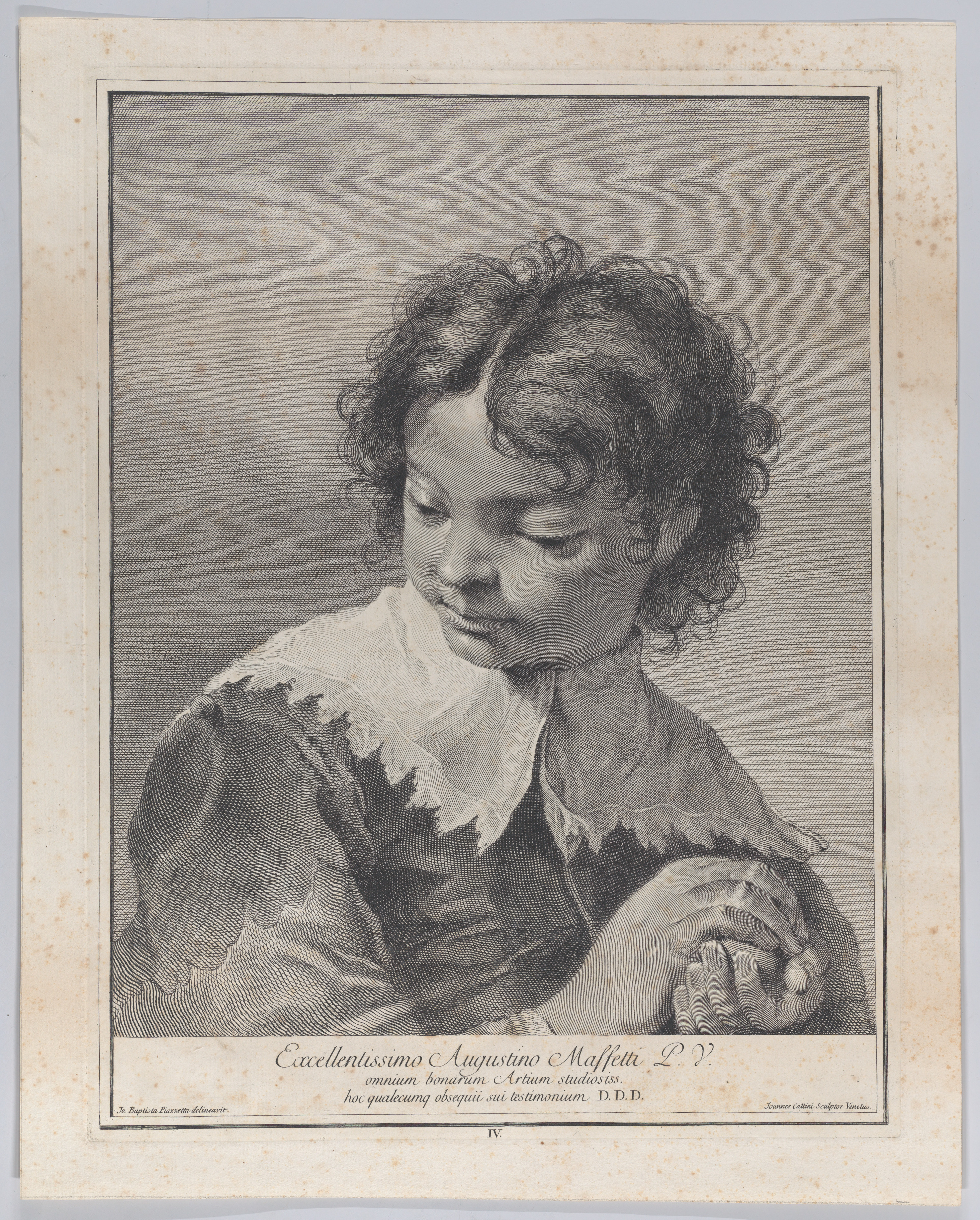 Engraving Portrait of a Young Boy