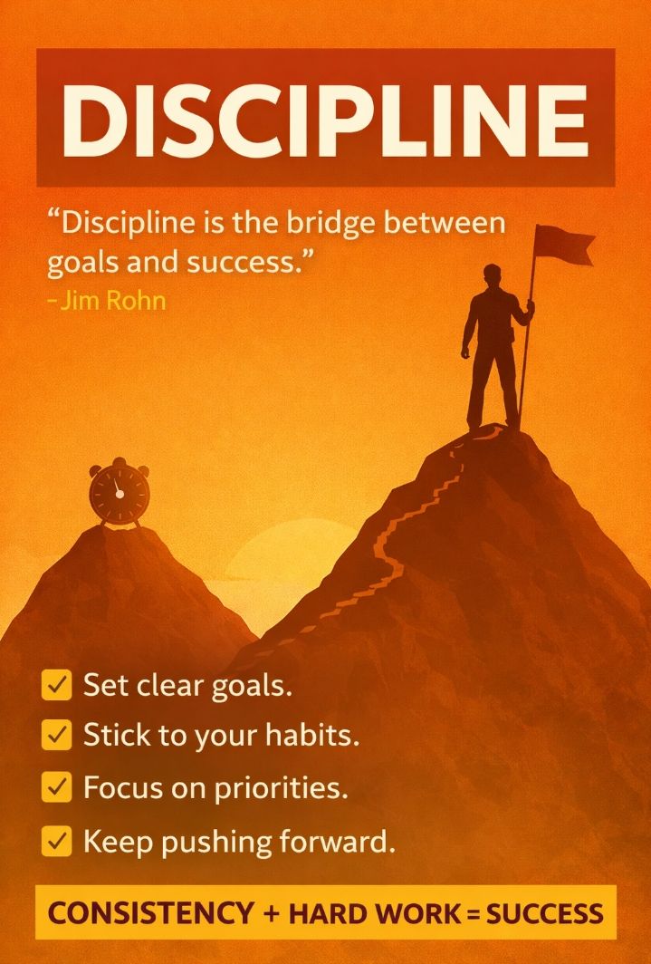 Discipline for Success Motivational Poster
