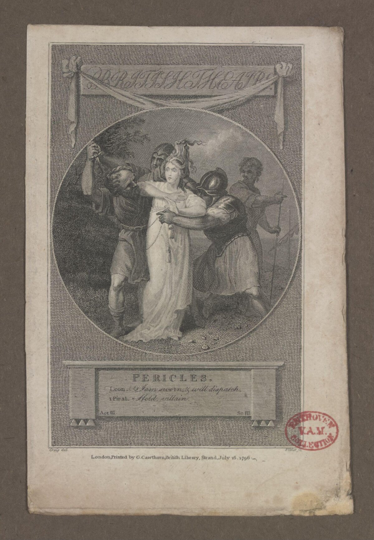 1796 Pericles Engraving Illustration