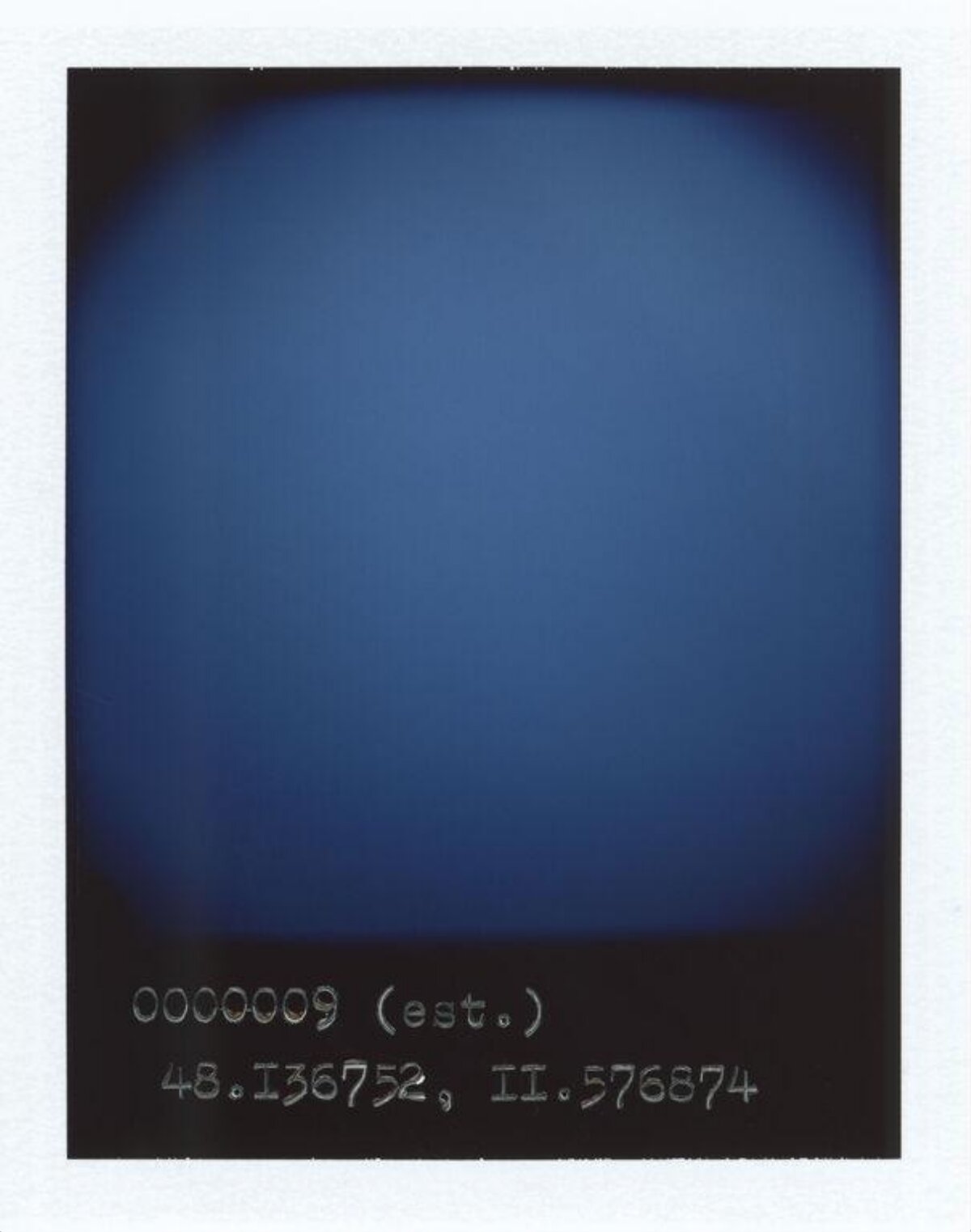 Blue Gradient Polaroid With Coordinates — Gradient Backgrounds