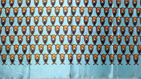 Light Blue Teardrop Pattern Fabric