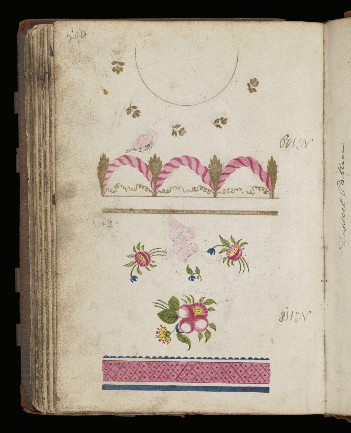 Hand-painted Decorative Pattern Book Page