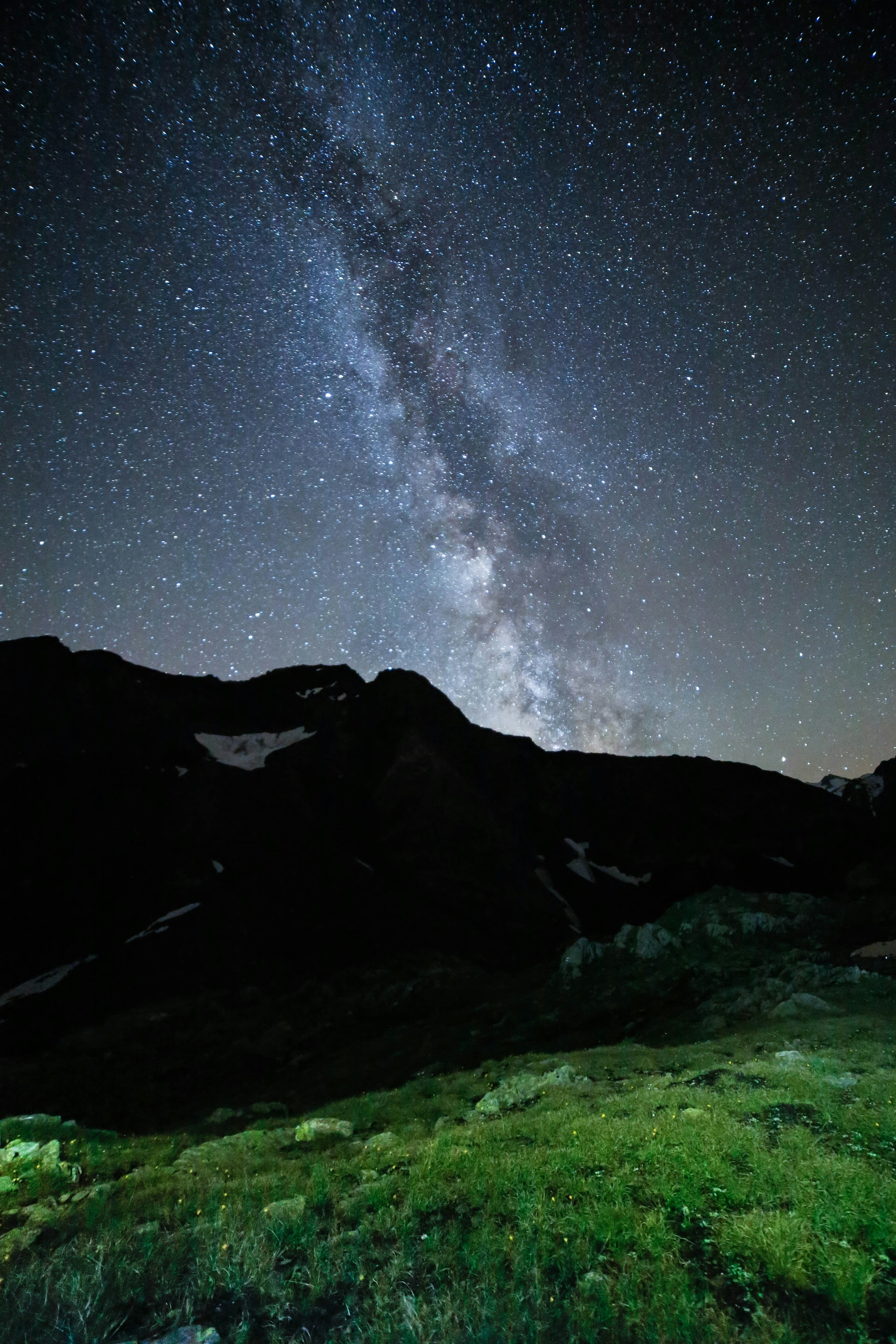 Milky Way Over Mountain Grassland