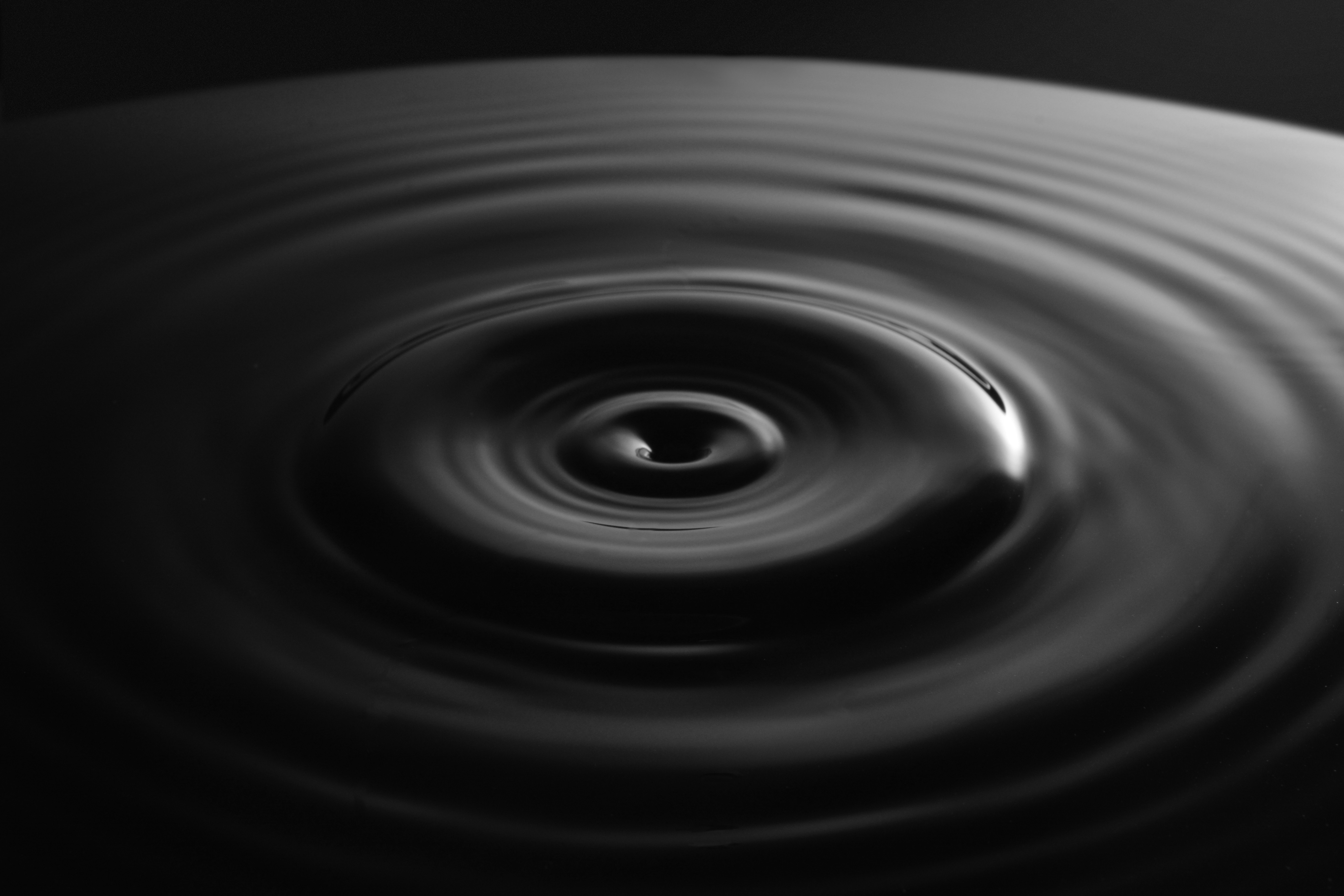Black and White Concentric Water Ripples