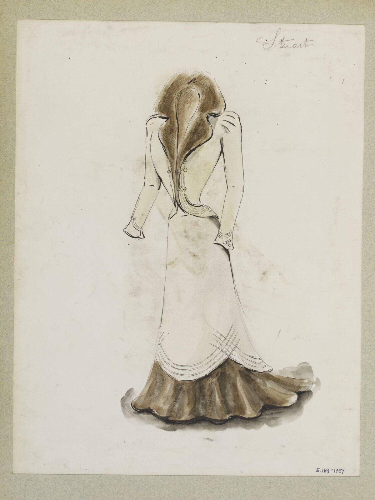 Vintage Back View Dress Fashion Sketch