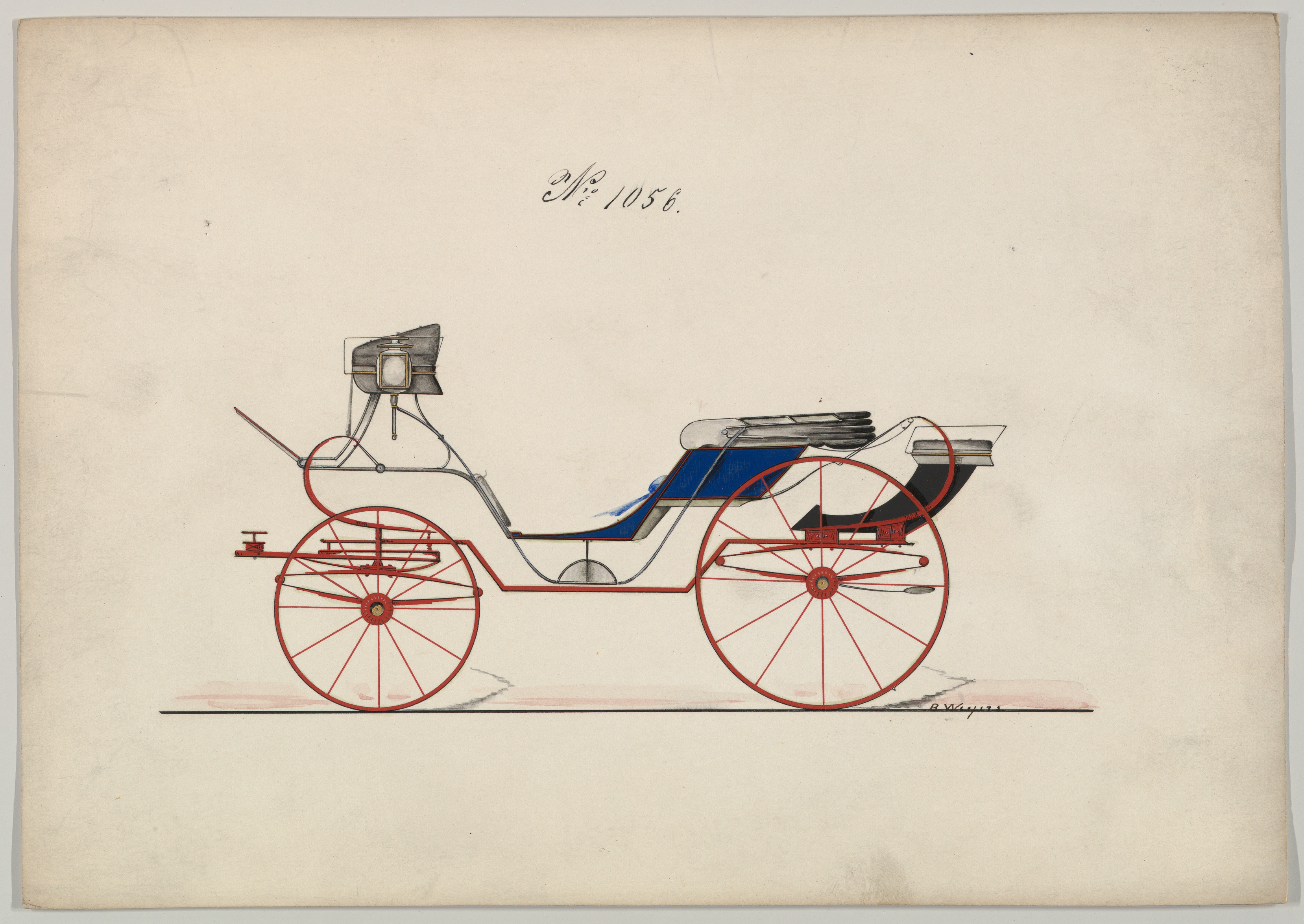Hand-drawn Carriage Design No.1056