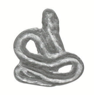 Cast Metal Coiled Snake Amulet