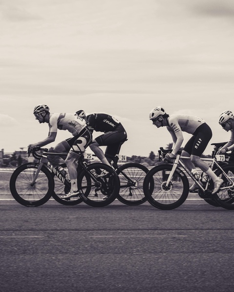 Road Cyclists Competing in a Race