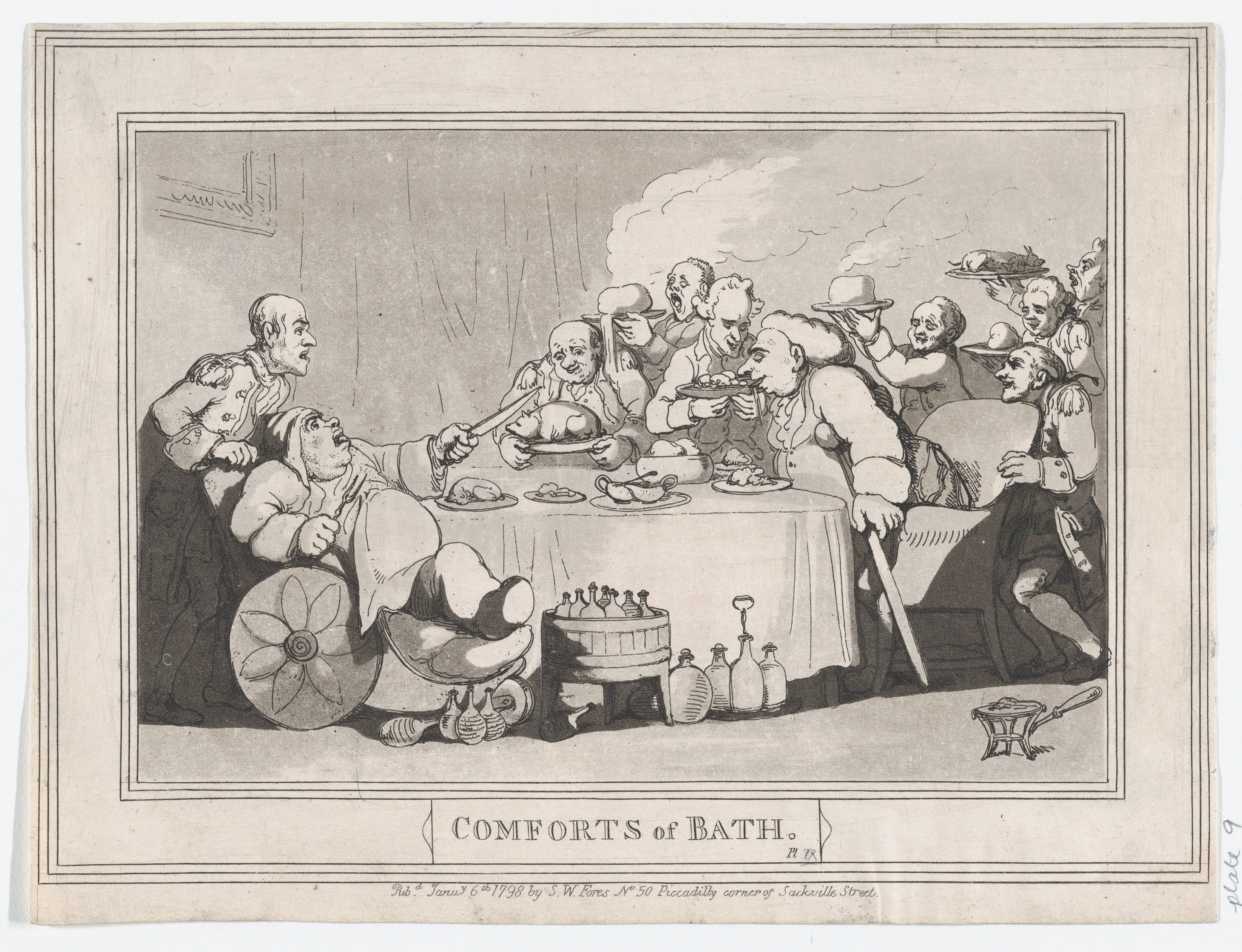 Comforts of Bath 1798 Satirical Print