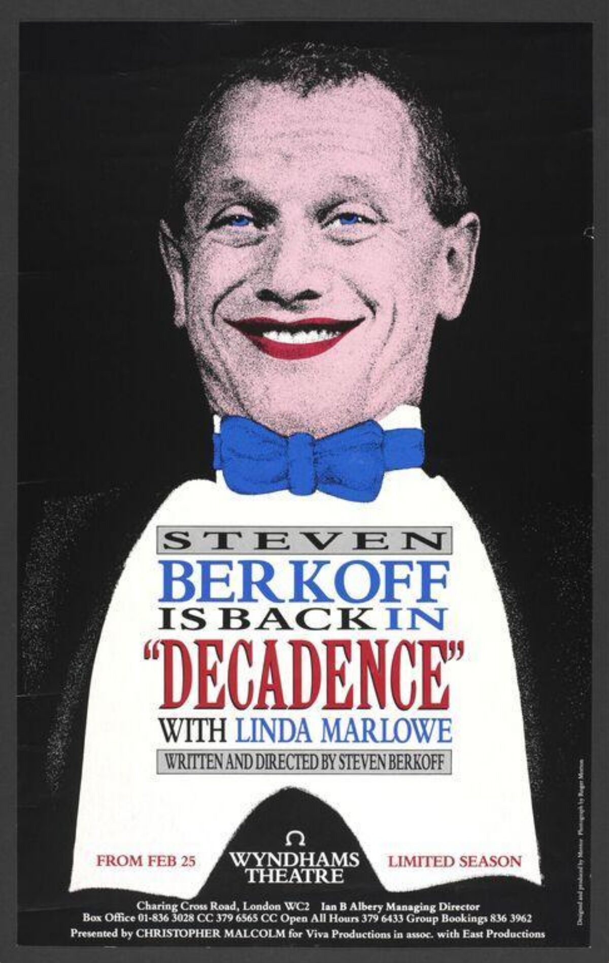 Steven Berkoff Decadence Play Poster