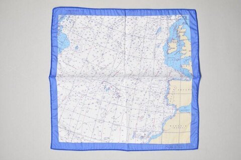 Folded Nautical Chart Pocket Square