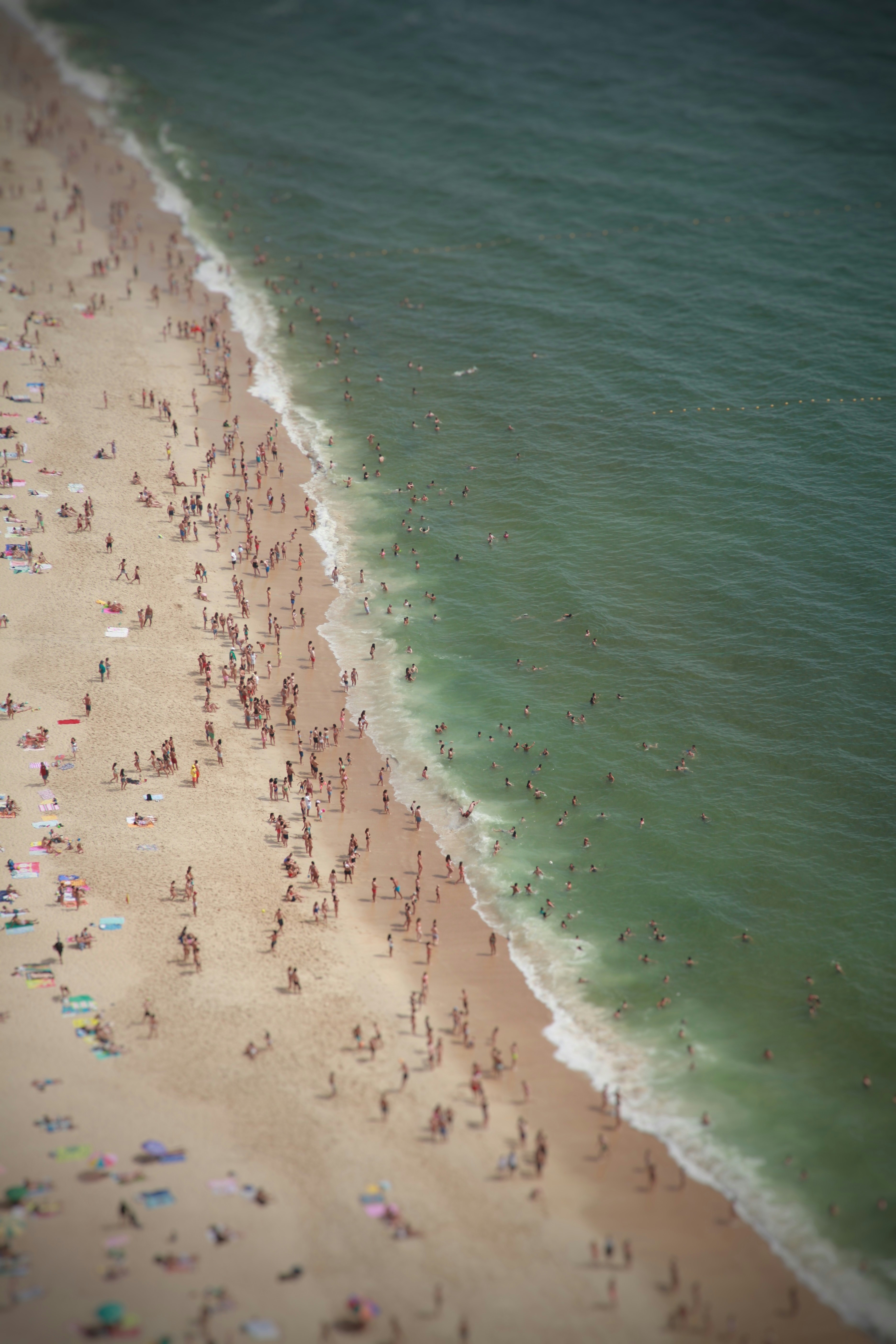 Aerial View of Crowded Beach