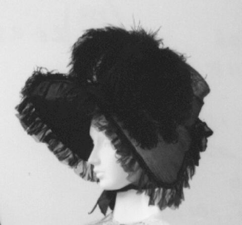 Black Vintage Wide-Brim Hat on Mannequin