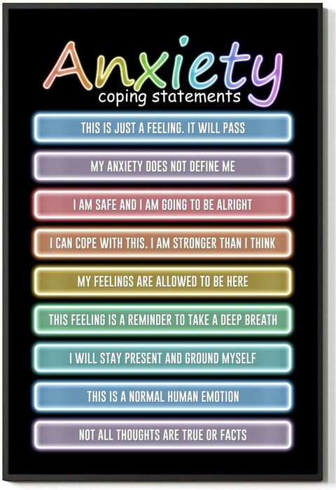 Anxiety Coping Statements Poster