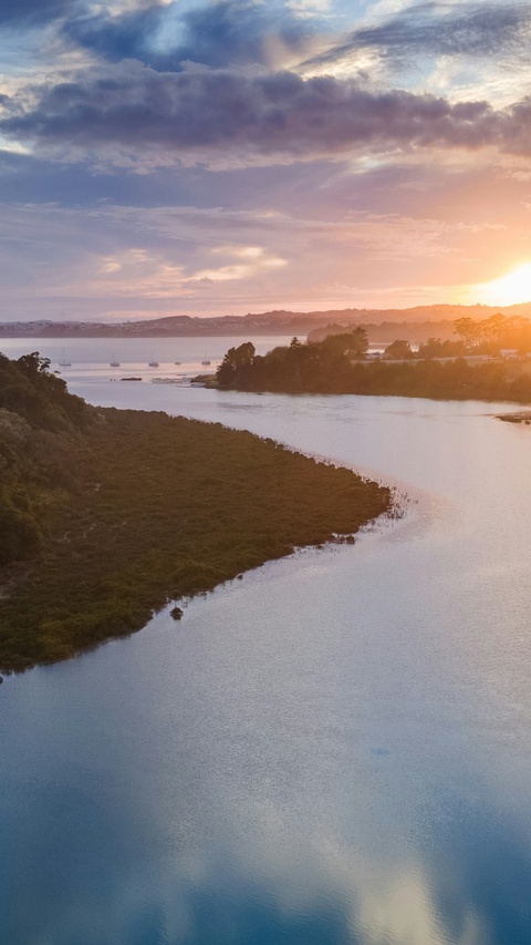 River Estuary Sunset View