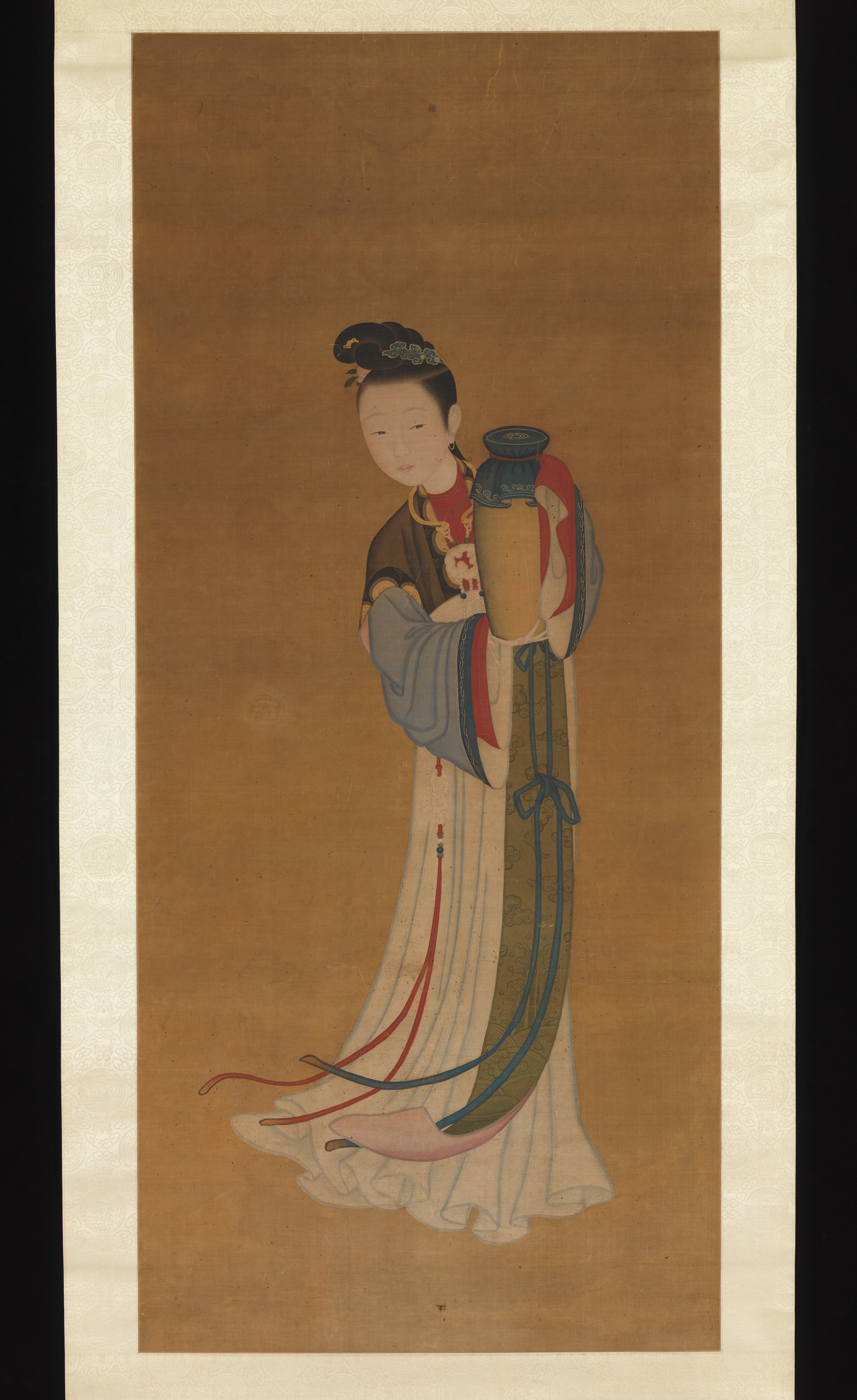 Ancient Chinese Lady Holding Vase
