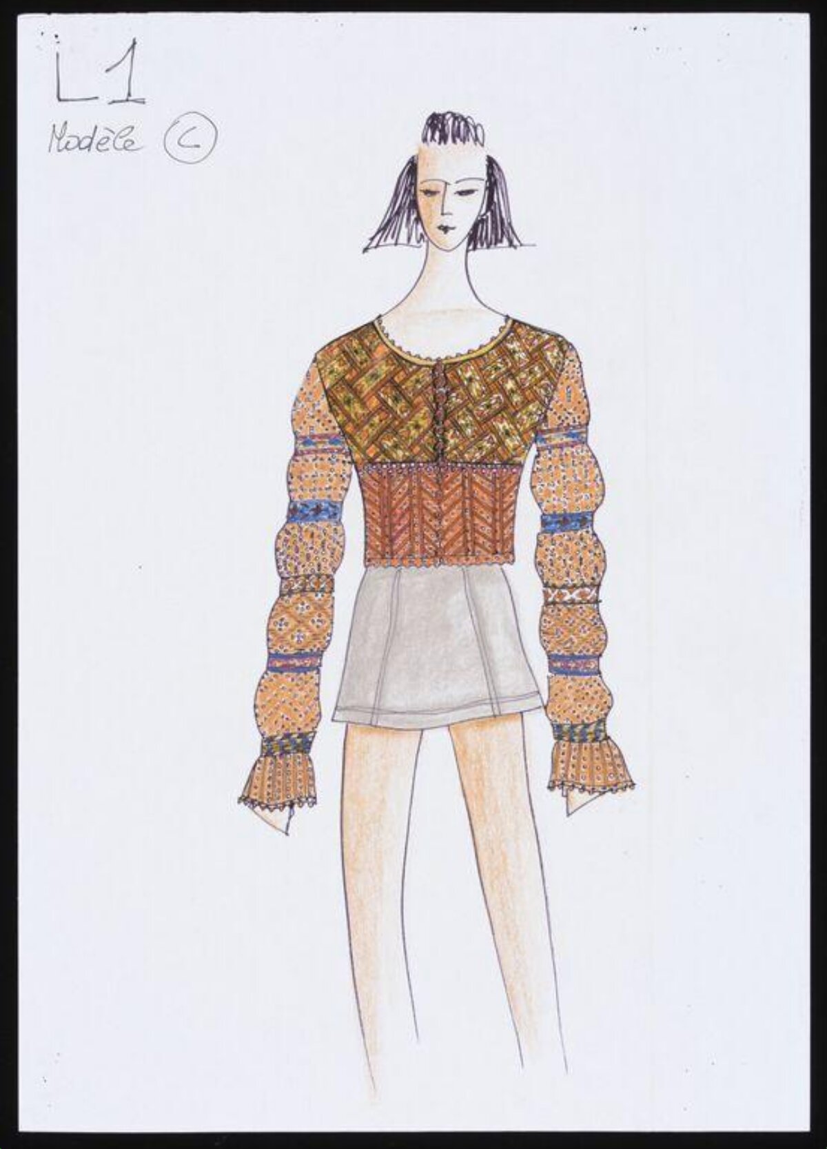 Hand-drawn Fashion Design Sketch
