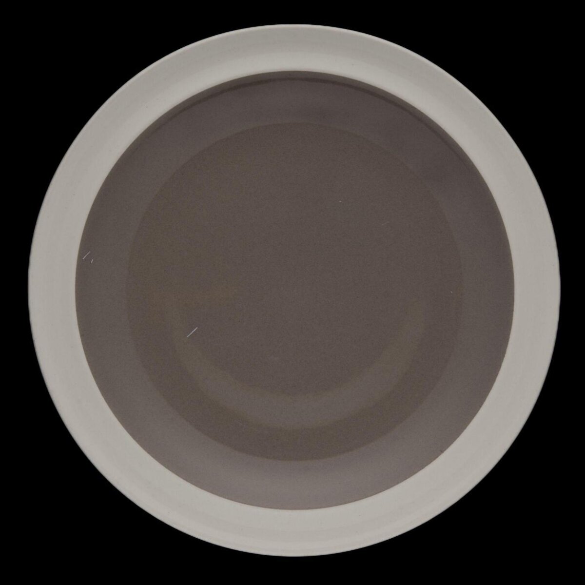 Empty Two-tone Round Ceramic Plate