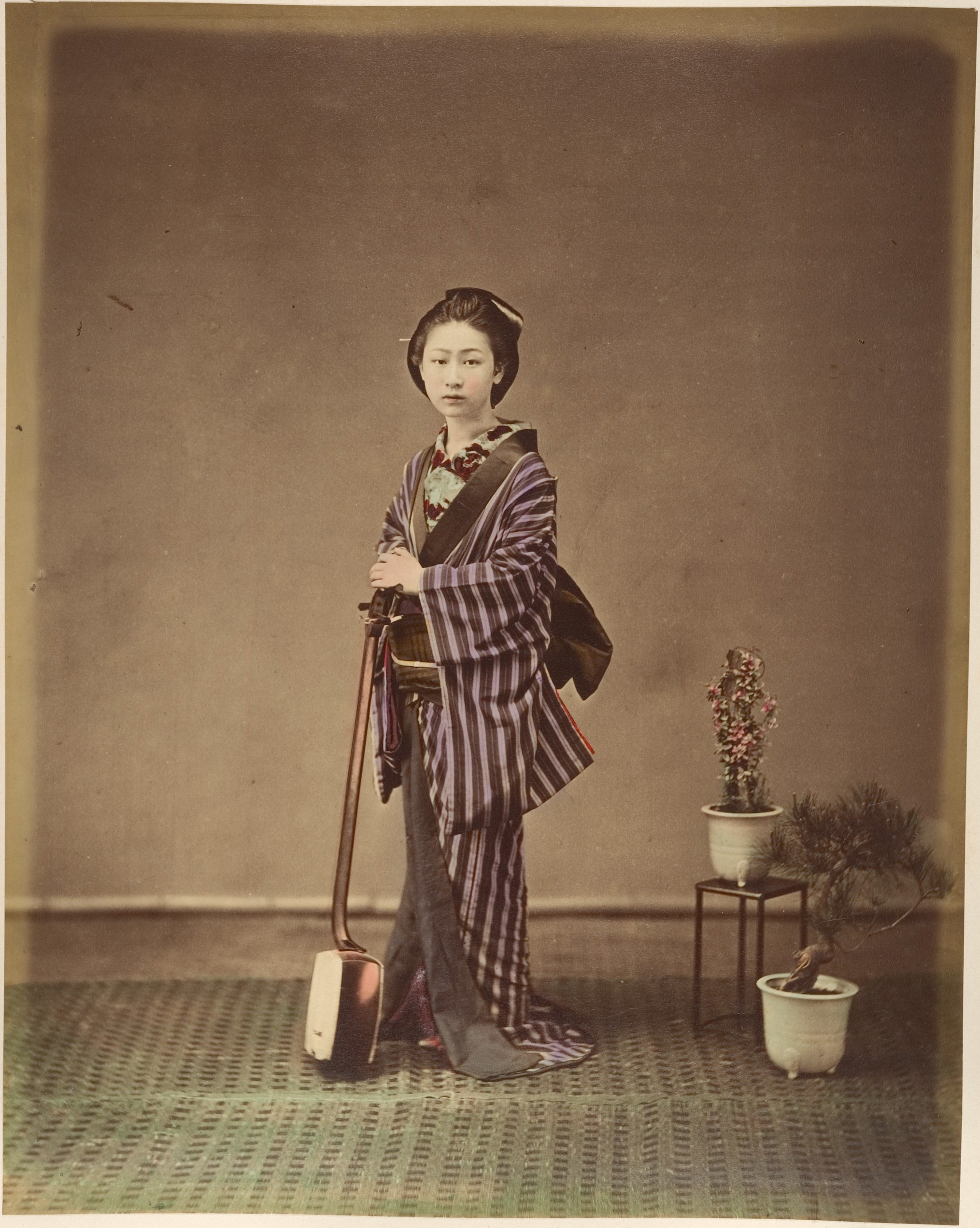 Portrait of Japanese Woman With Shamisen