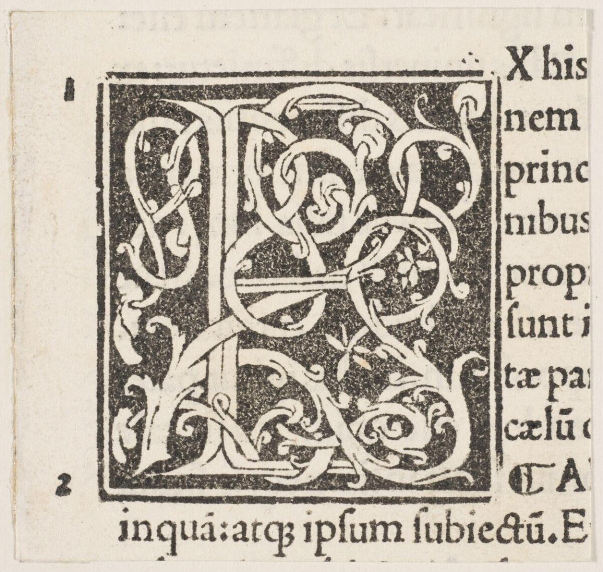 Printed Decorative Initial Letter A