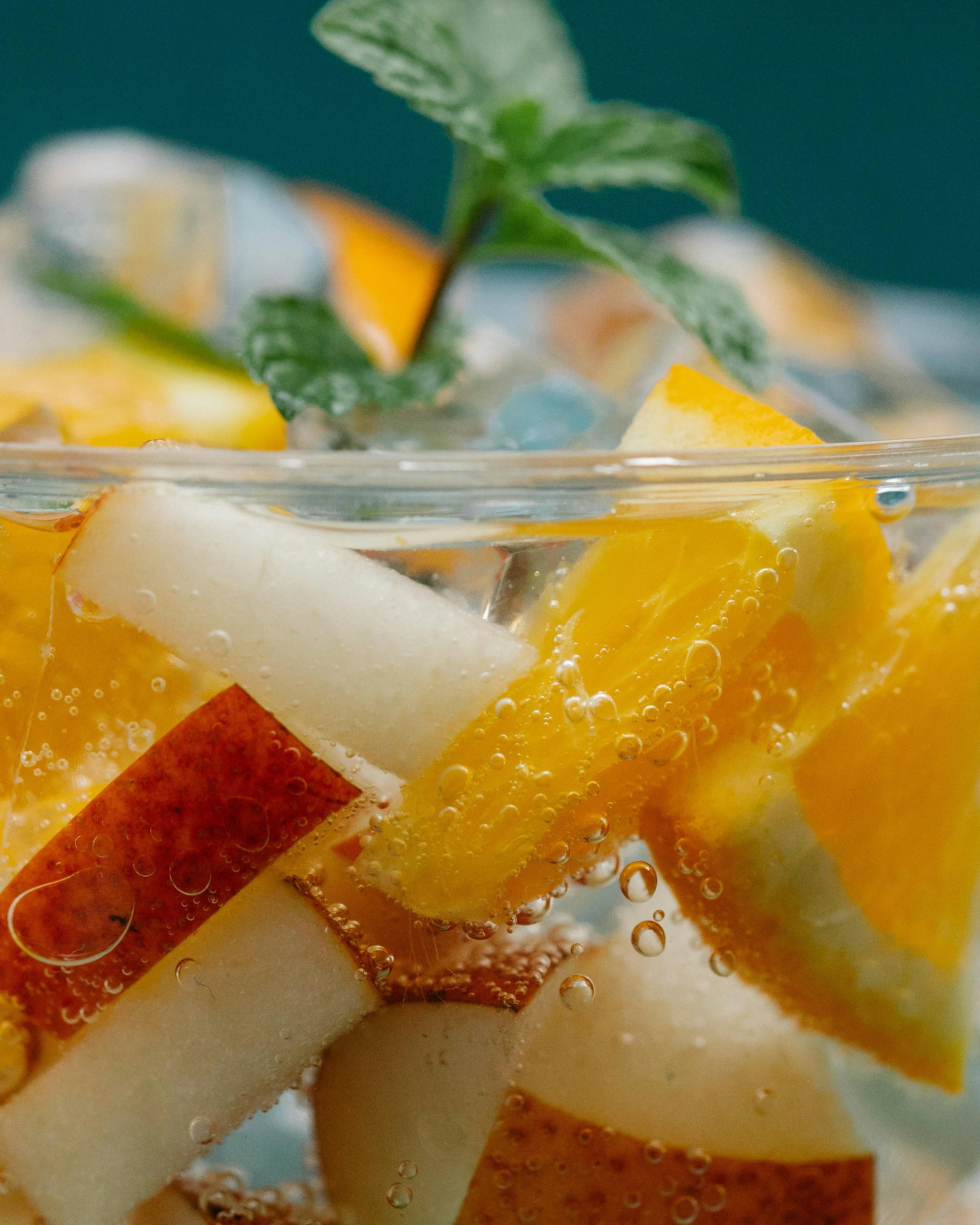 Fruit Infused Sparkling Drink Close-Up