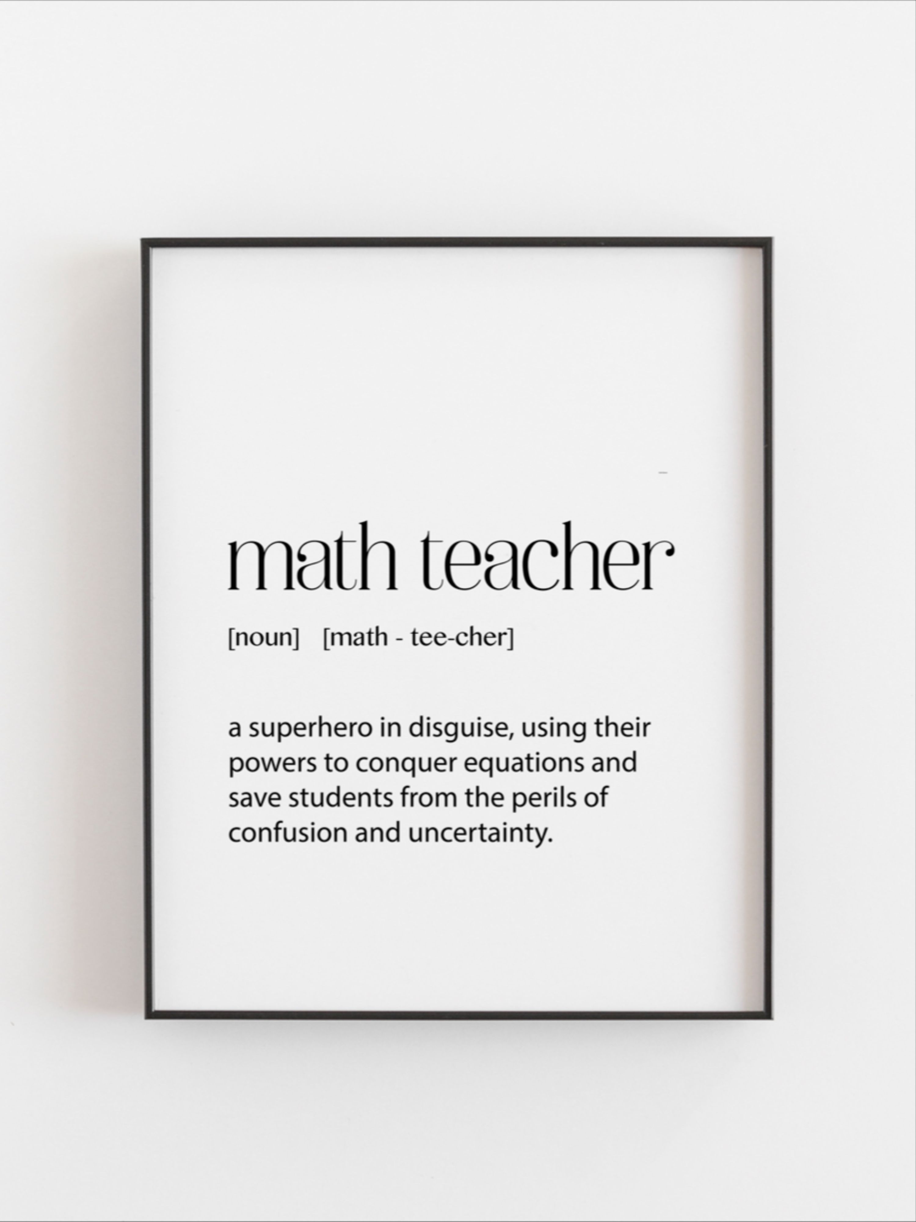 Math Teacher Definition Framed Art