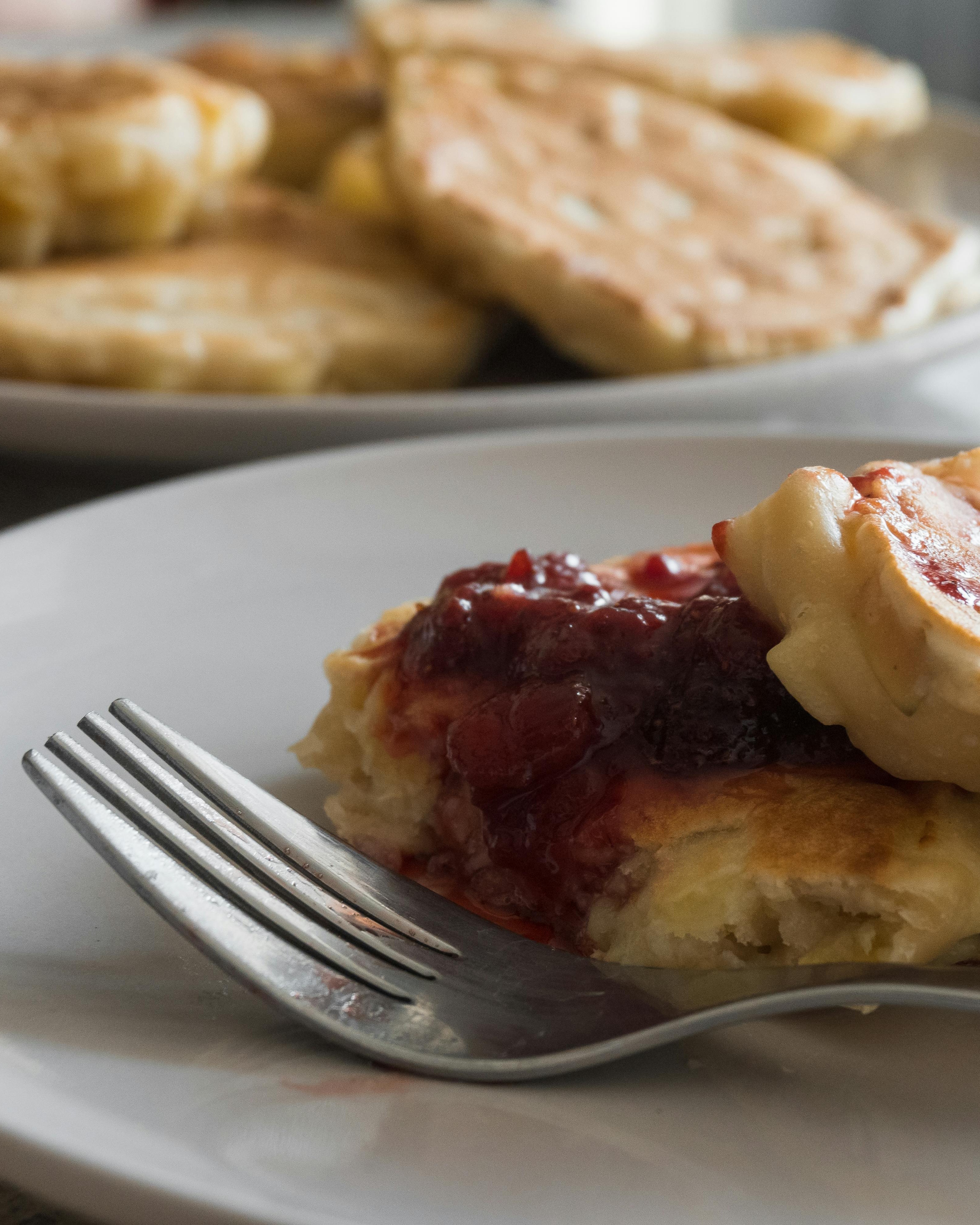 Waffles Topped with Berry Jam