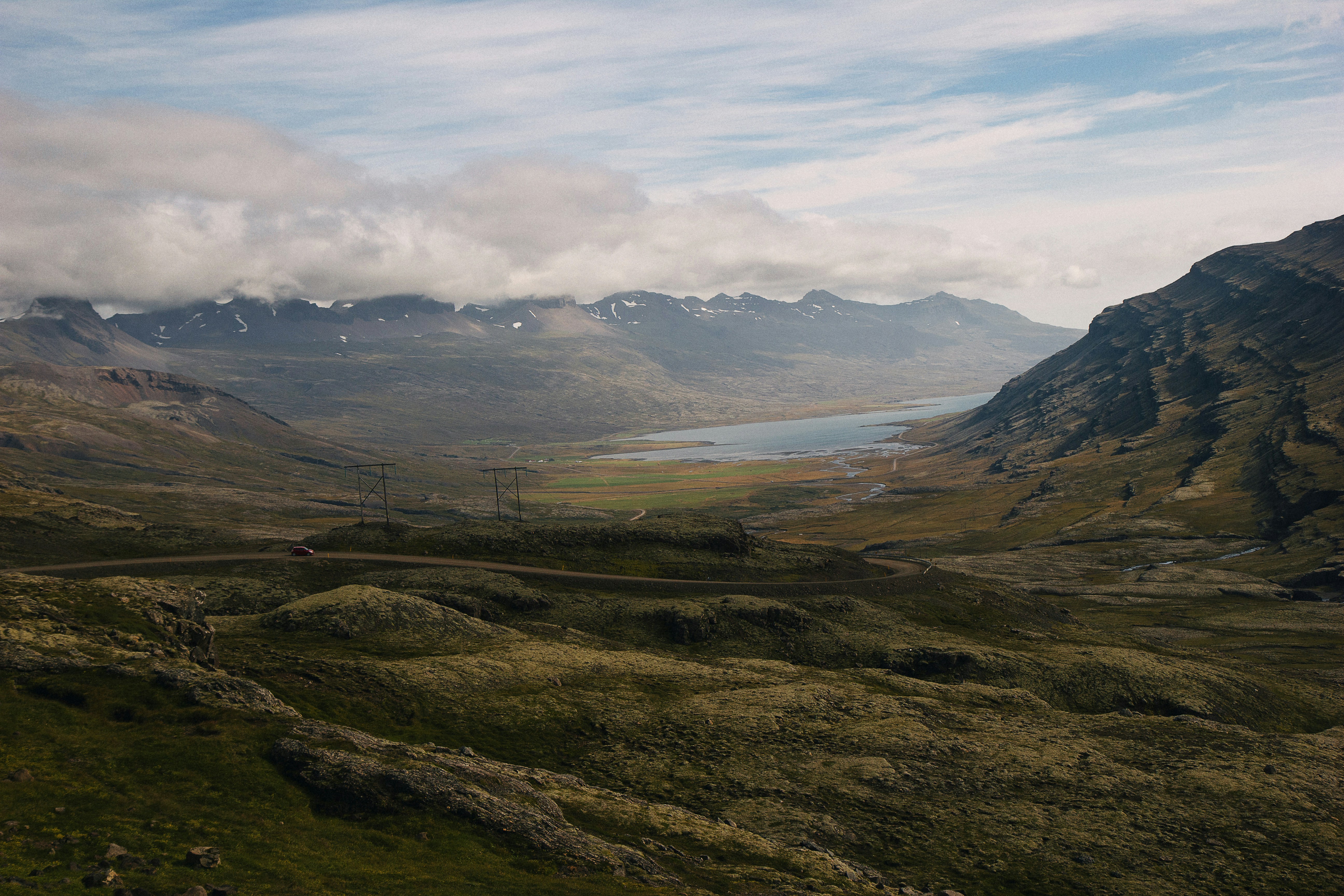 Winding Mountain Valley Lake Landscape