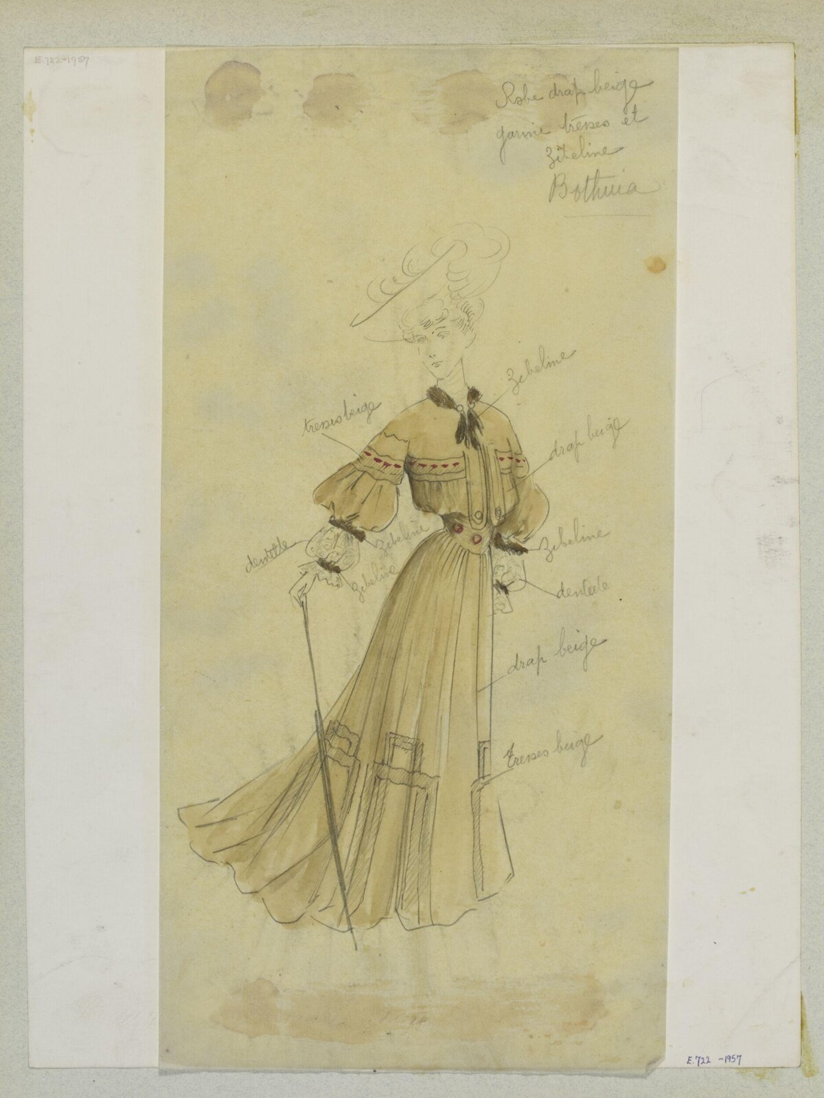 Vintage Women's Dress Fashion Sketch