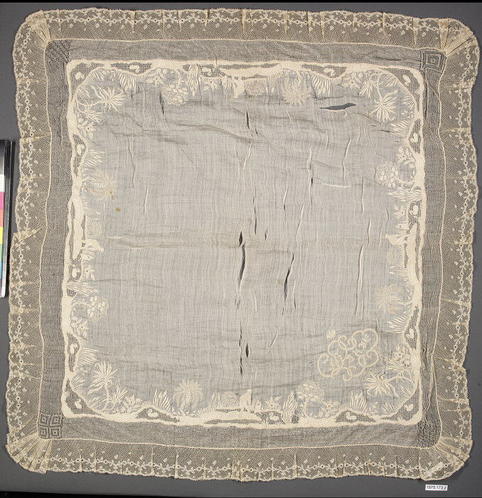 Antique Embroidered Lace Handkerchief