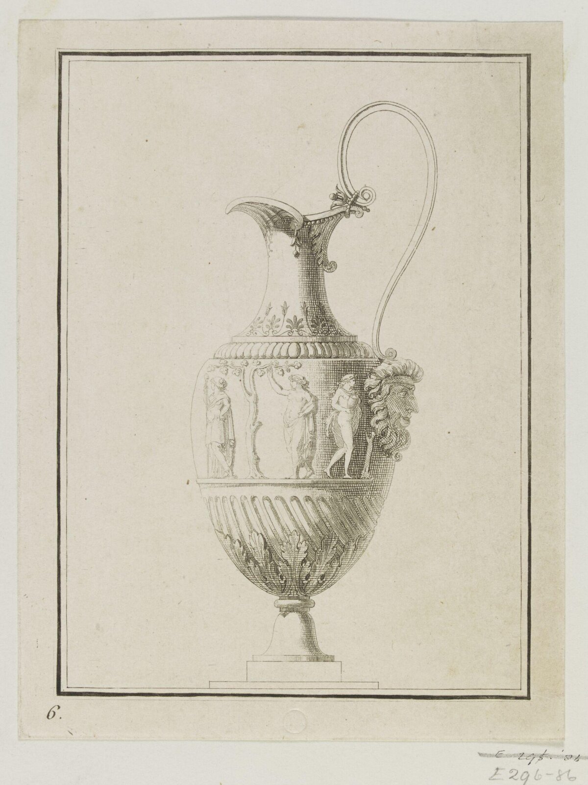 Engraving of a Classical Decorated Ewer