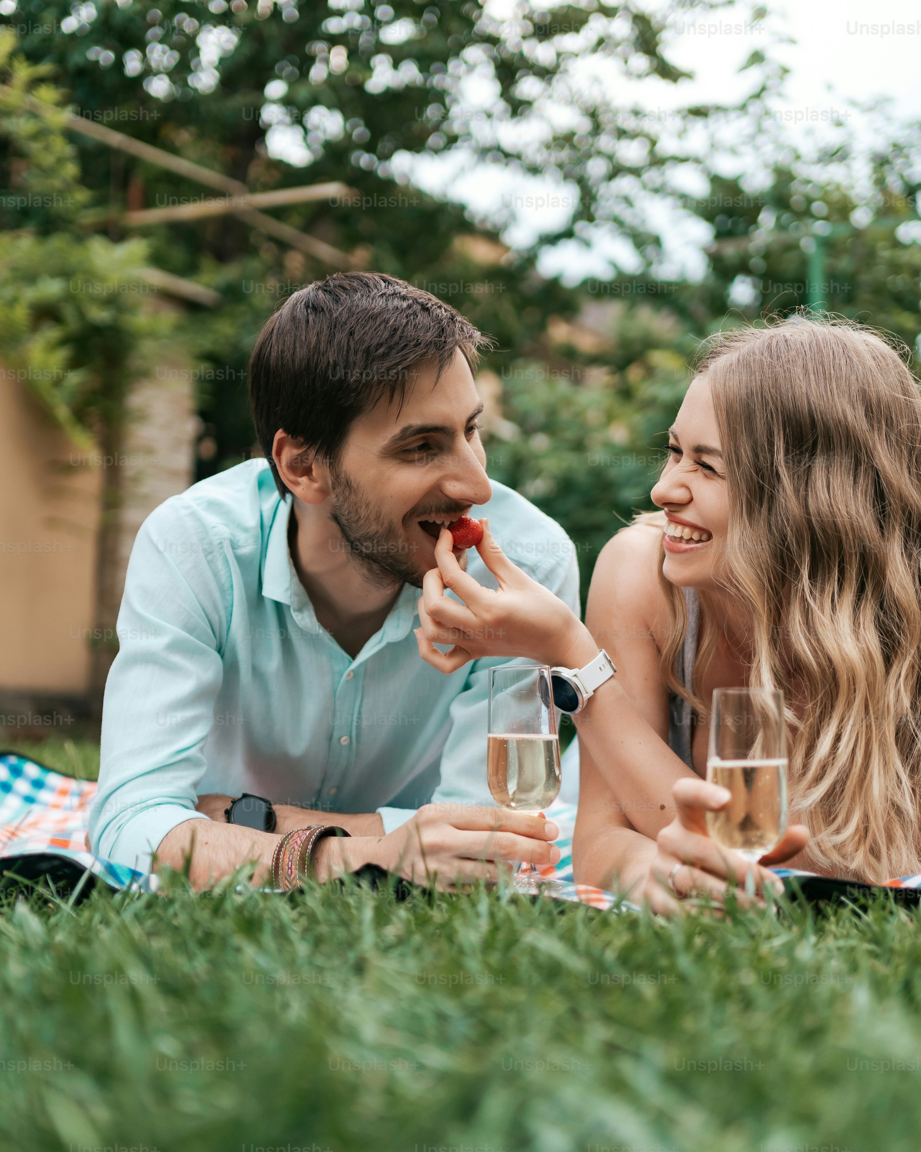 Couple Enjoying Outdoor Picnic