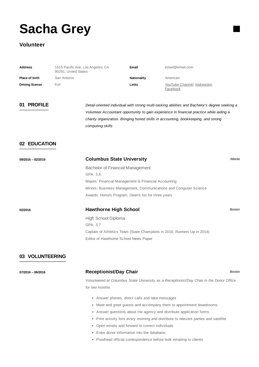 Volunteer Resume Examples & Writing Guide_11