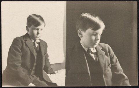 Vintage Dual Portraits of a Young Boy