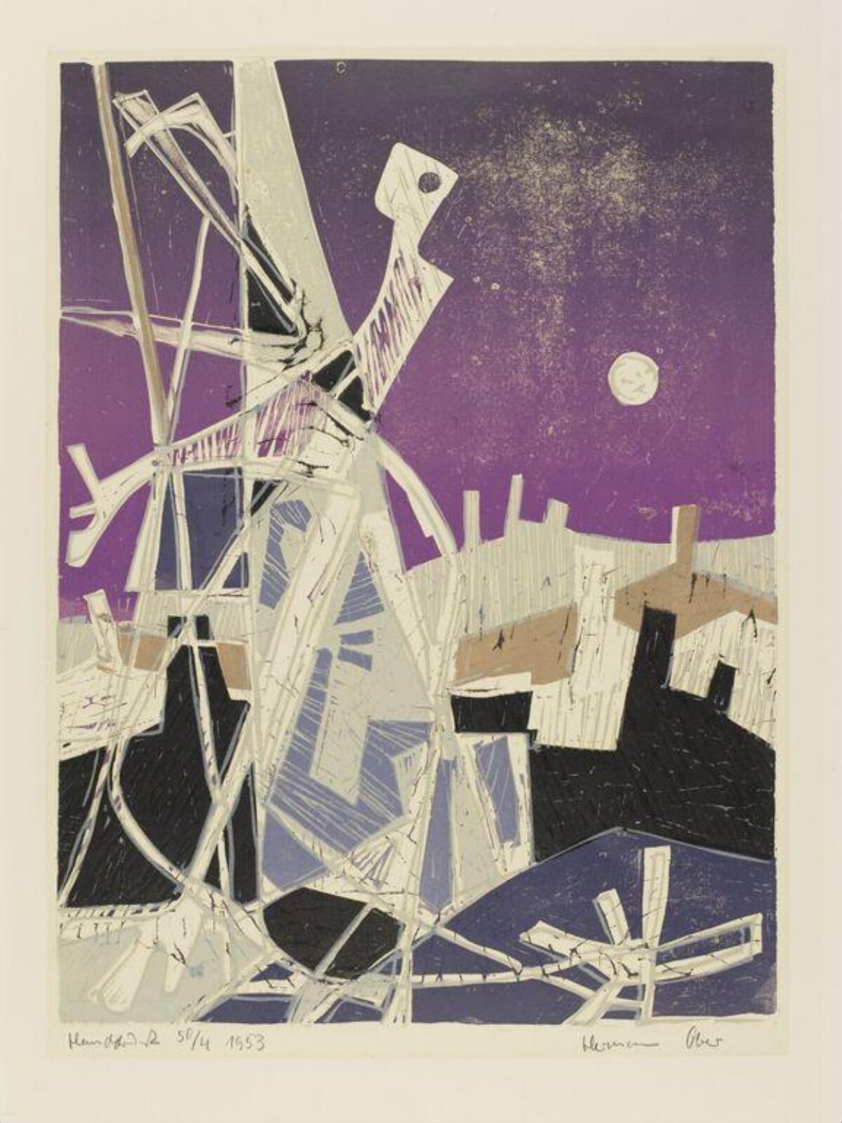 Abstract Windmill at Night