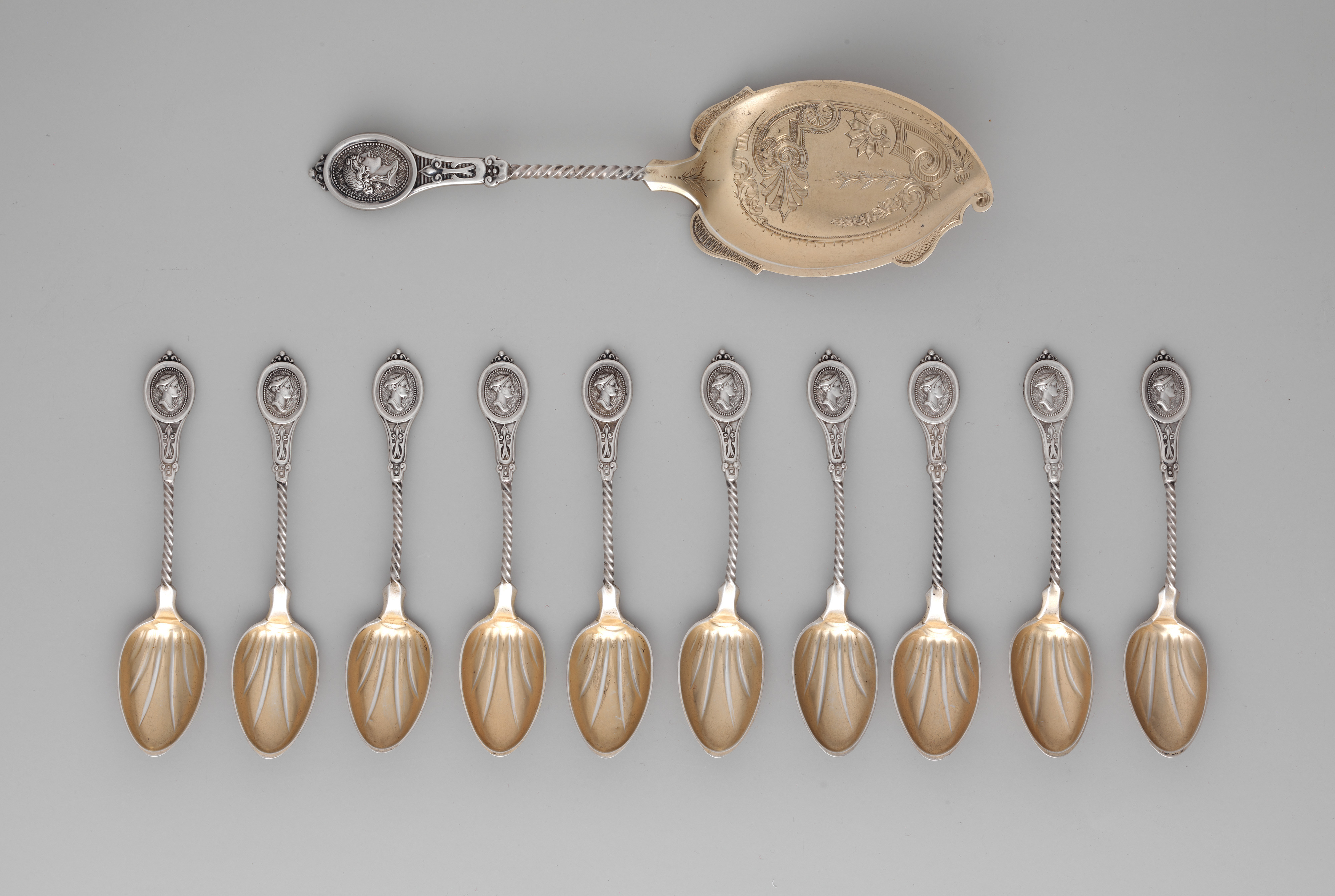Antique Silver Spoon Set