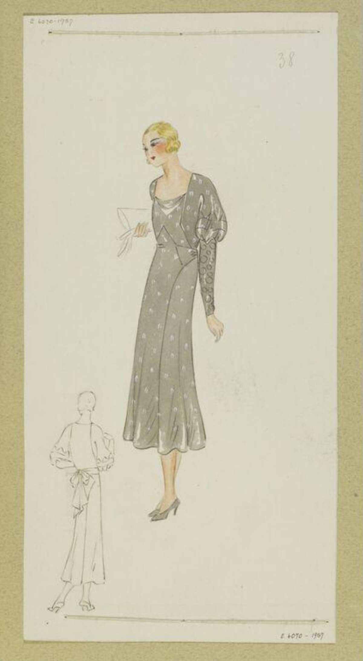 Vintage Dress Fashion Design Sketch