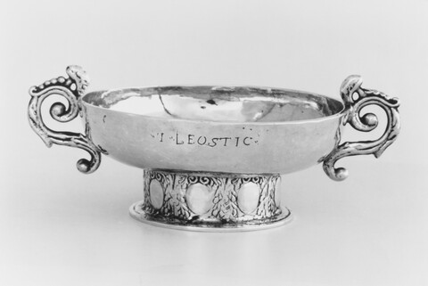 Inscribed Silver Two-Handled Bowl