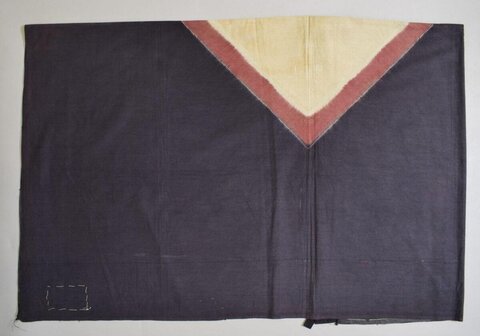 Vintage Textile Flag with V Design