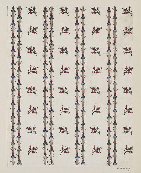Vintage Vertical Floral Textile Pattern